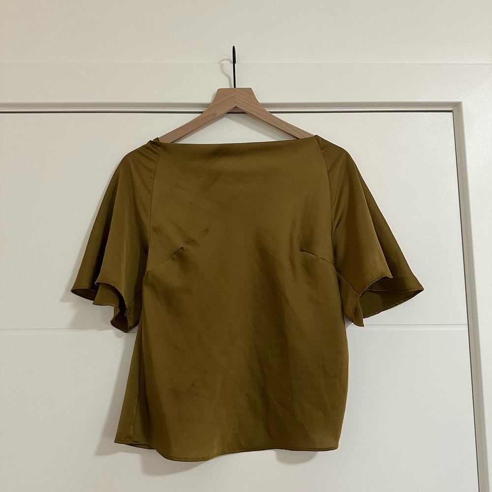 Elegant Olive Green Ann Taylor Blouse